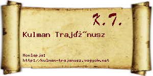 Kulman Trajánusz névjegykártya